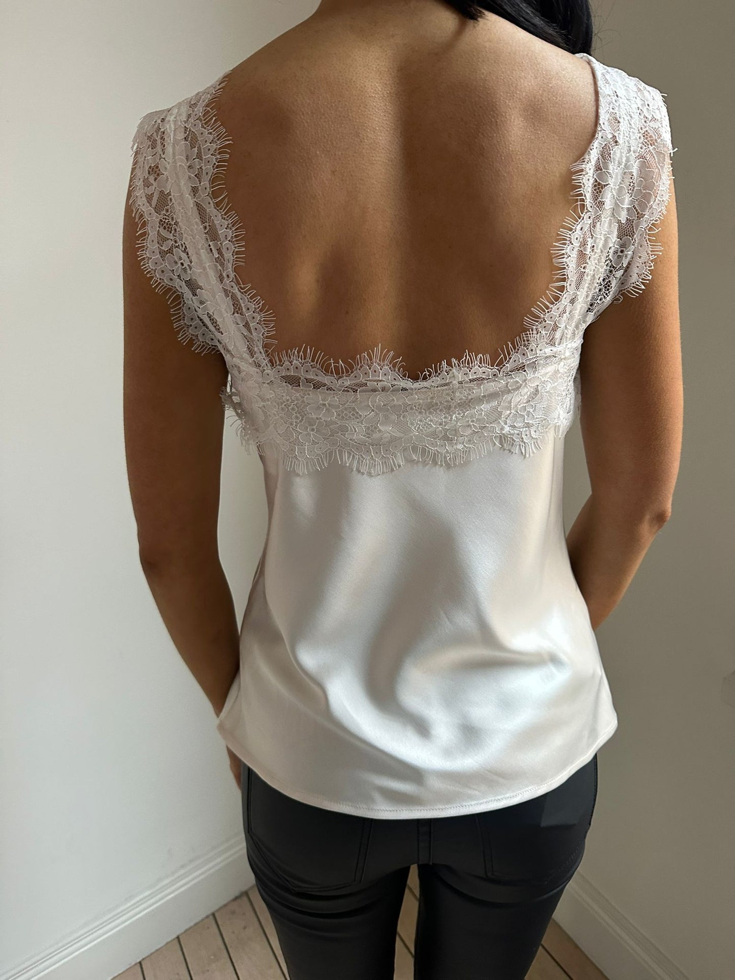 SJ - SATIN LACE TRIM CAMI IVORY
