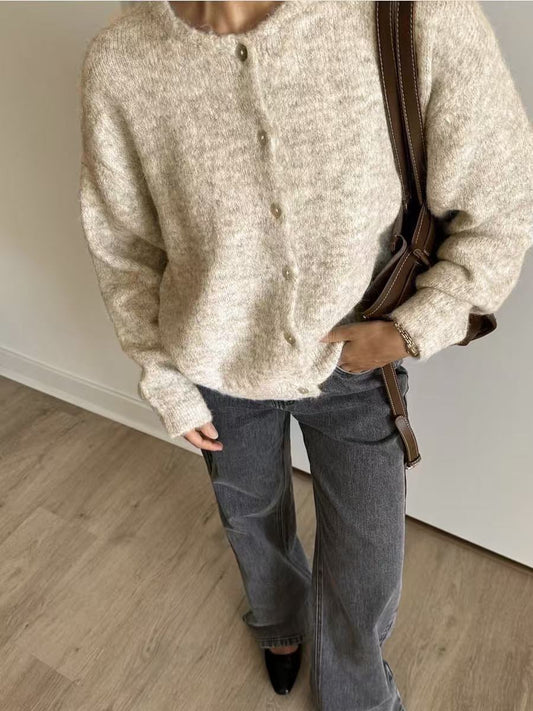 CAMEL OVERSIZED BUTTON UP CARDIGAN