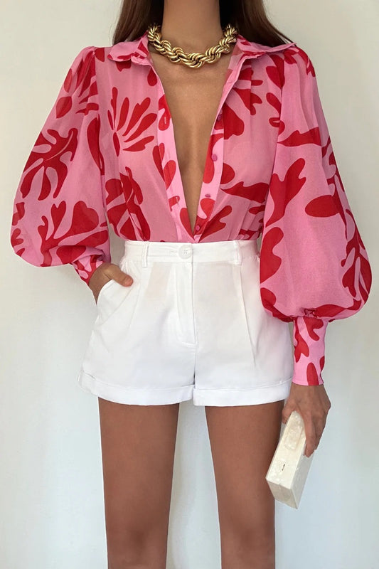 HARLOW SHIRT- PINK AND RED