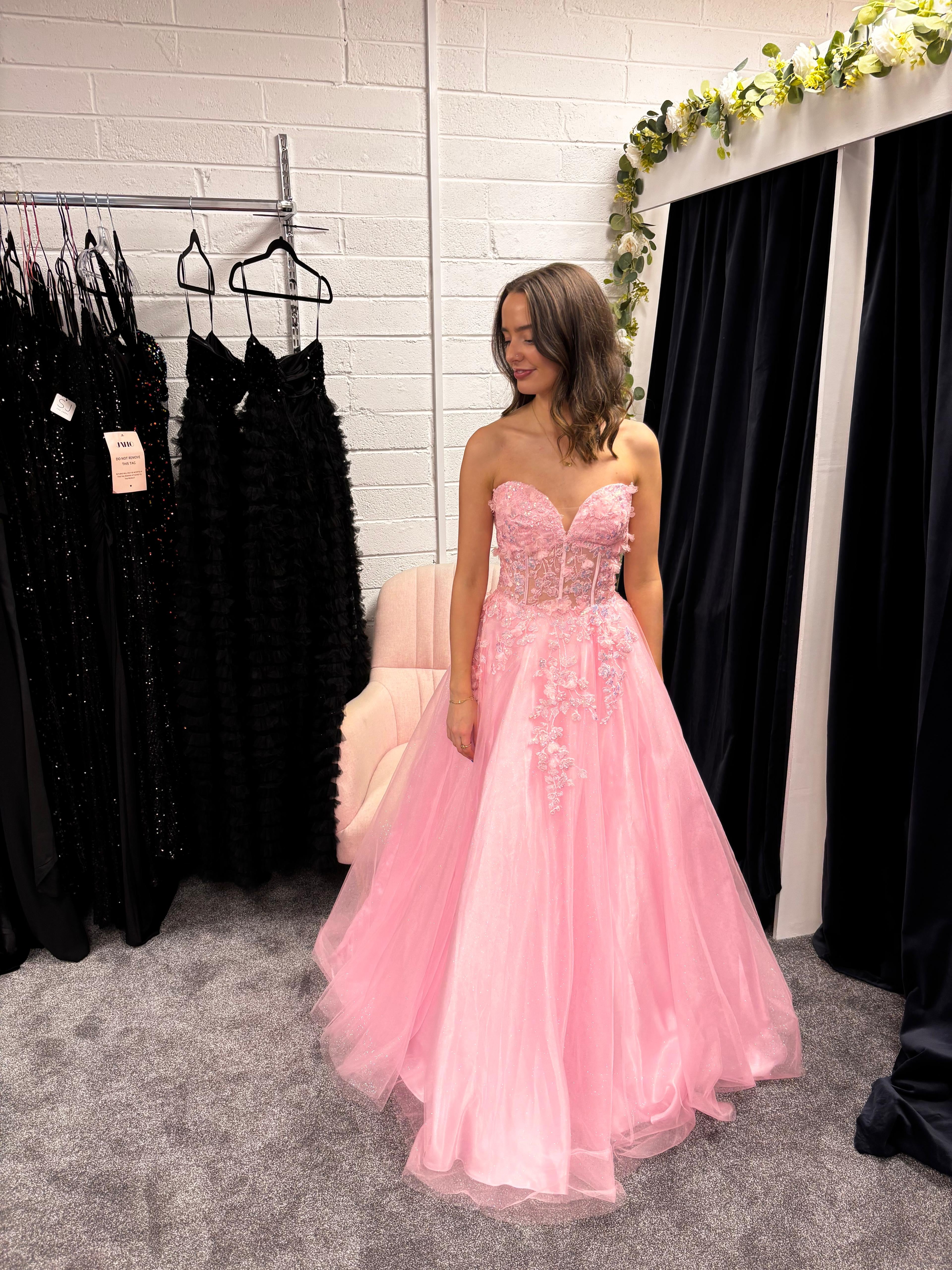 HOT ! Pink Debs Debs Dress Shops Near Me PRINCESS GOWN PINK FLORAL HOT ! Pink Debs Debs Dress Shops Near Me PRINCESS GOWN PINK FLORAL