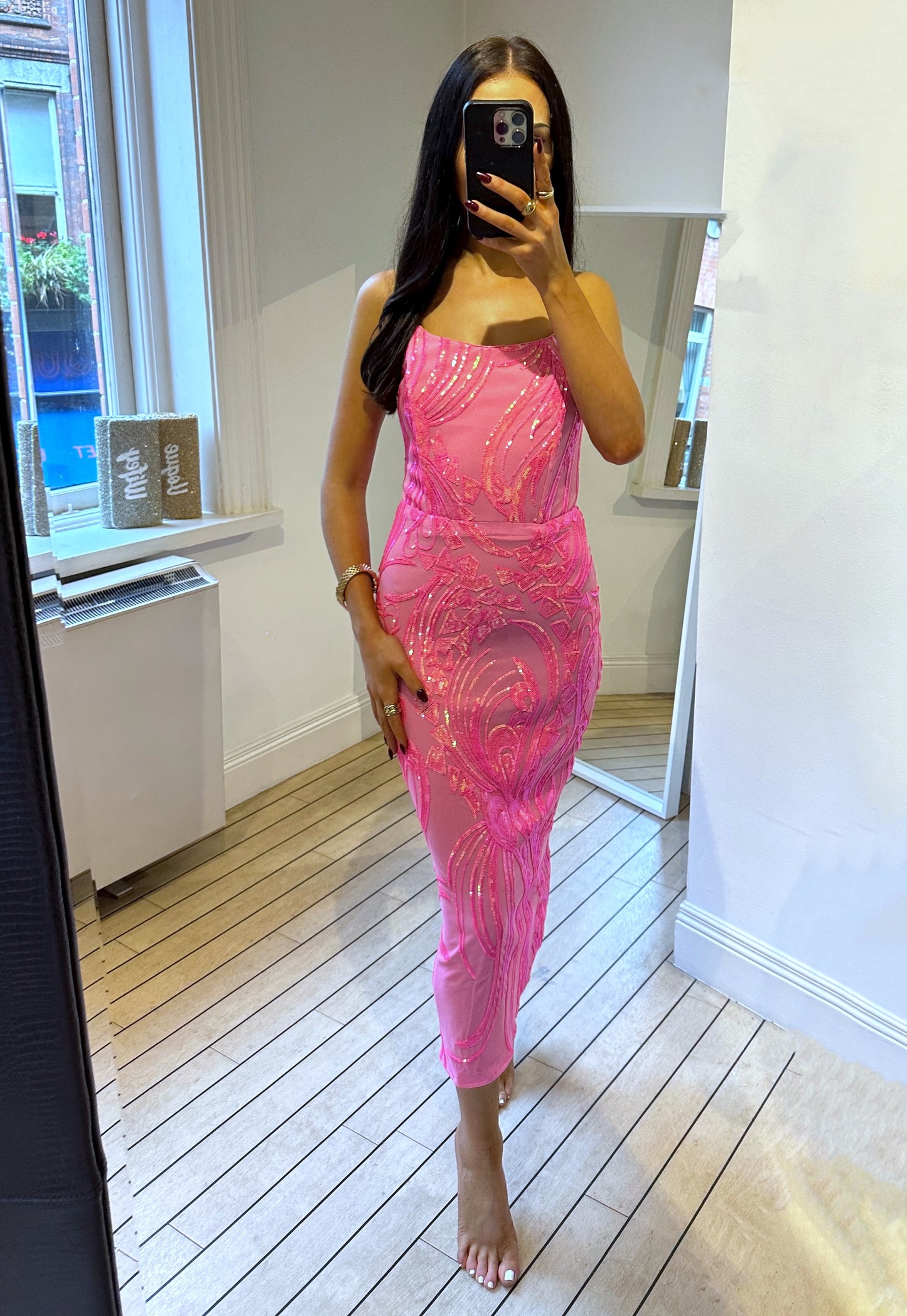 GIGI PINK MIDI DRESS