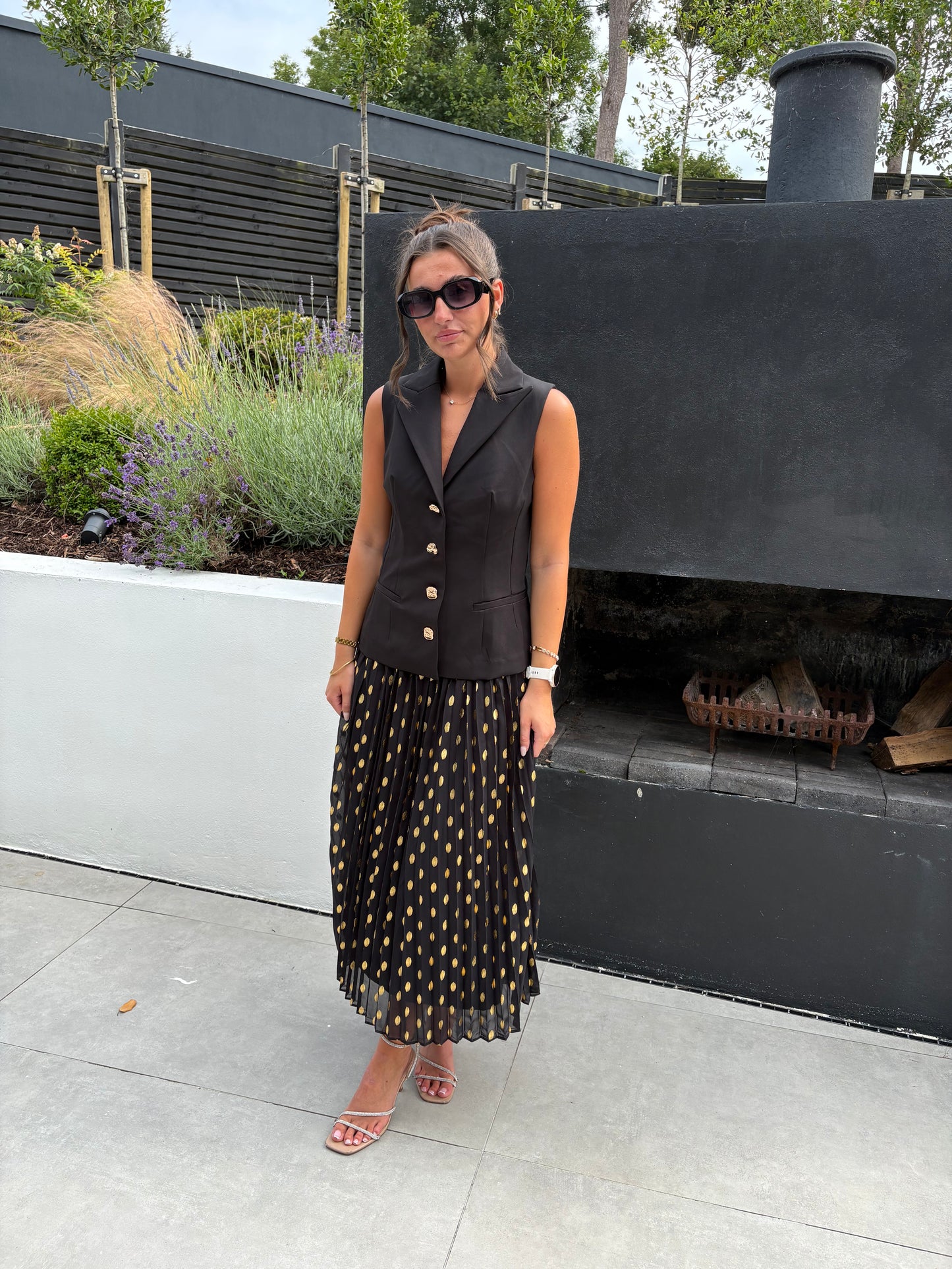 SAMPLE SALE DRESS BLACK AND GOLD