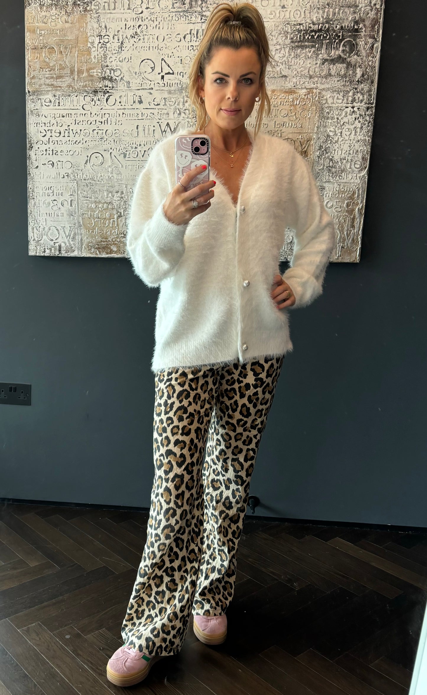 WHITE LUX KNIT CARDIGAN