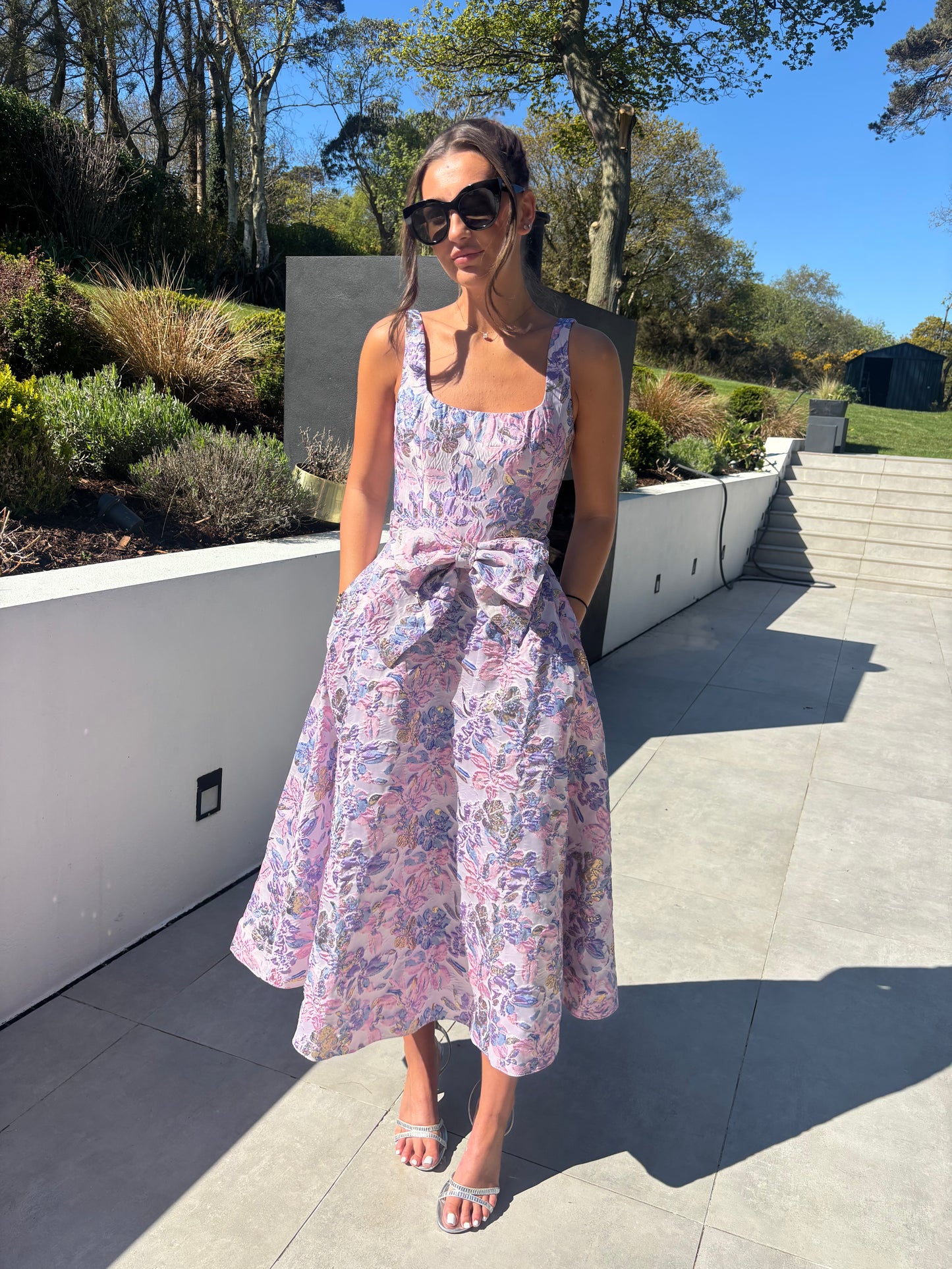 ARIA DRESS FLORAL JACQUARD