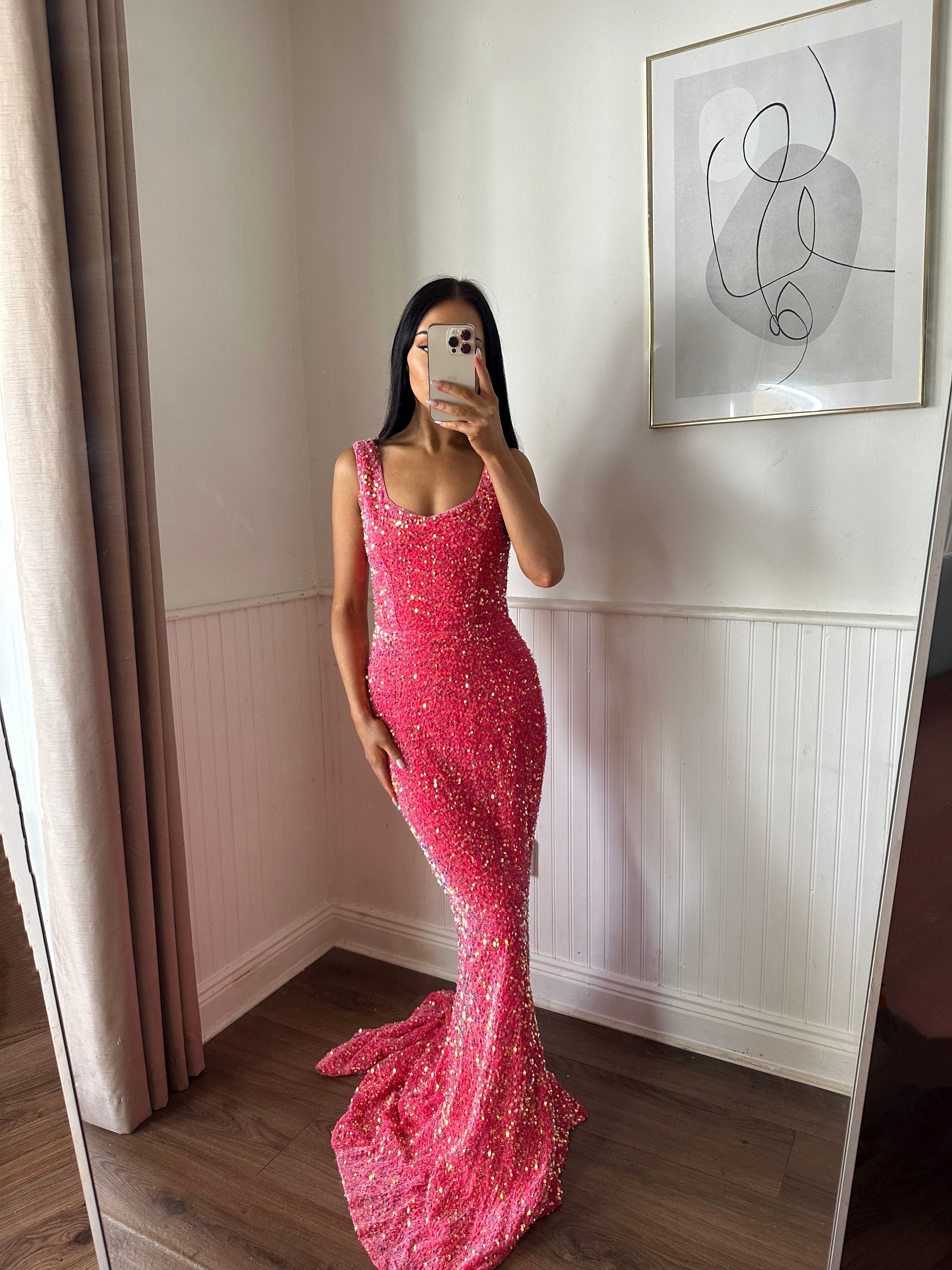 debs dresses pink Long A Line Dress A Line Strapless Floral Print Long Prom Dress Sexy Evening 8/10 Ideal For Debs/Proms Formal events Black Tie Galas Pink Unique Debs Dresses Ireland