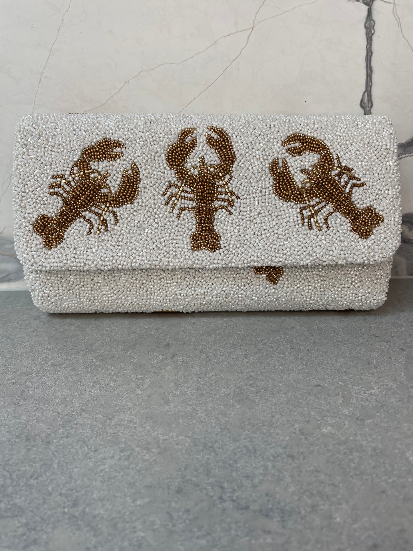LOBSTER BAG WHITE AND GOLD