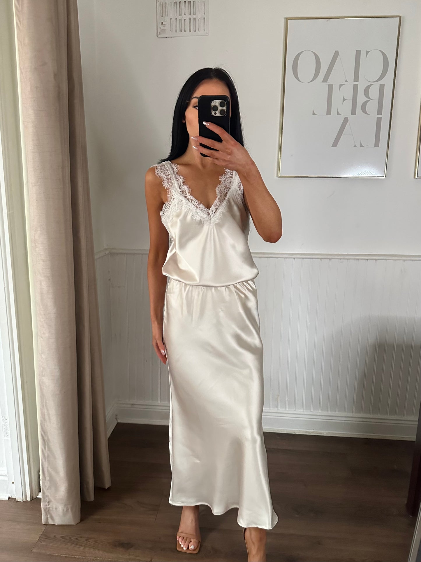 SJ - SATIN SKIRT IVORY