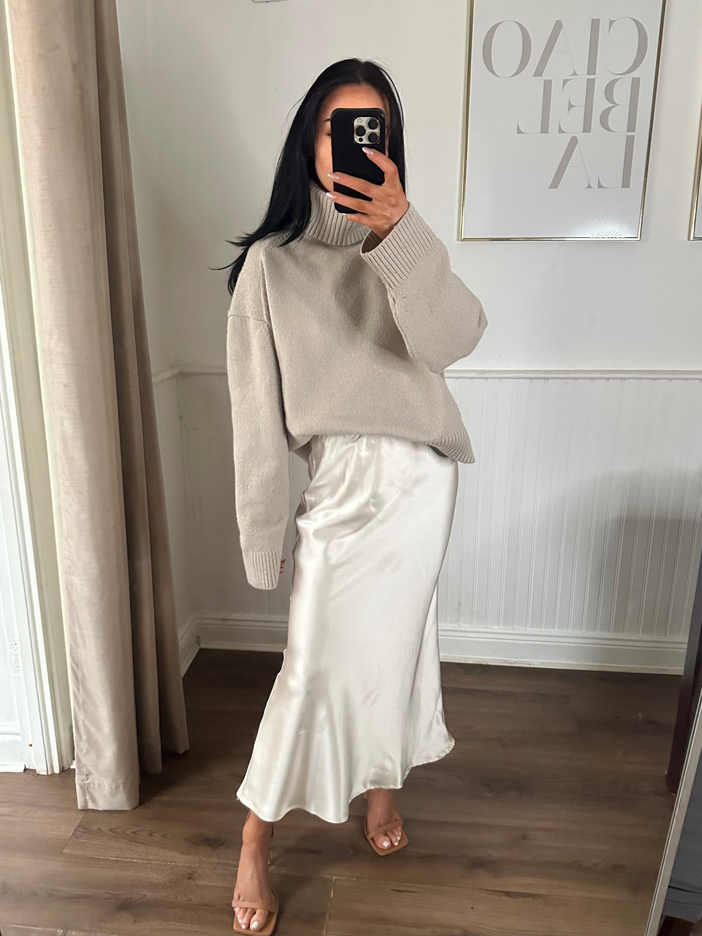 SJ - SATIN SKIRT IVORY