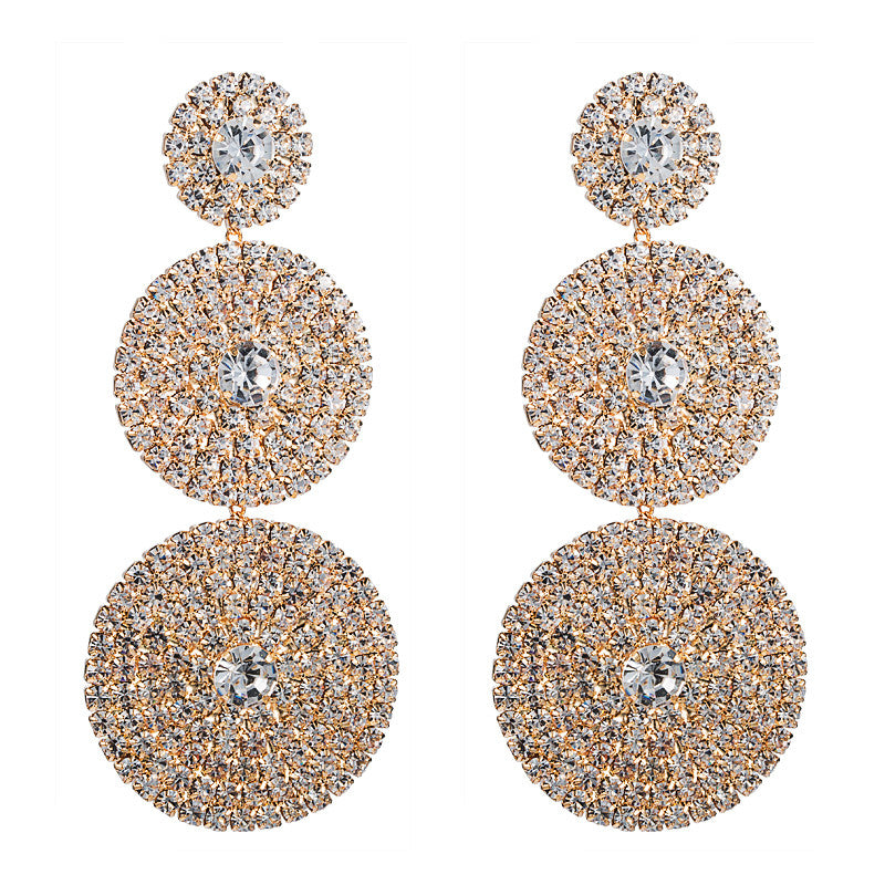 GOLD DISC DROP EARRINGS