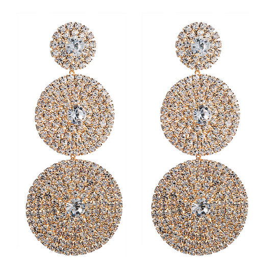 GOLD DISC DROP EARRINGS