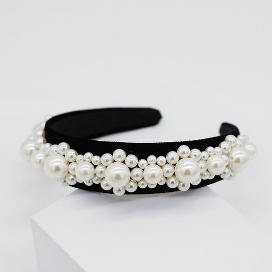 BLACK VELVET PEARL HAIR BAND STARLA BOTIQUE DUBLIN