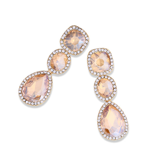 DROP THREE TIER EARRINGS GOLD