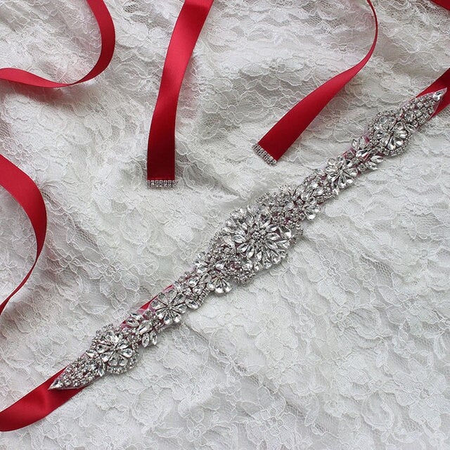 RED DIAMONTE RIBBON BELT