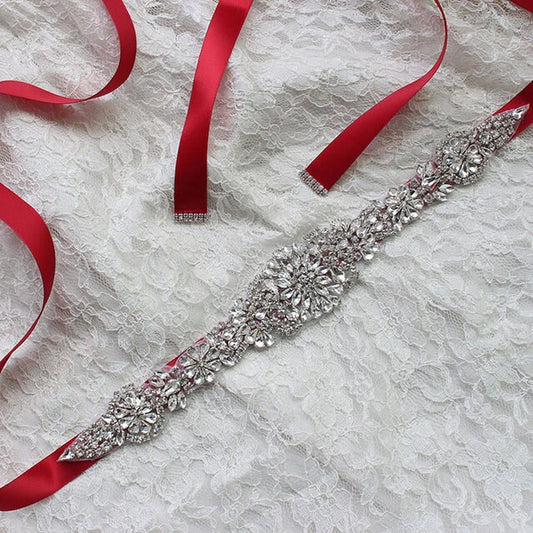 RED DIAMONTE RIBBON BELT