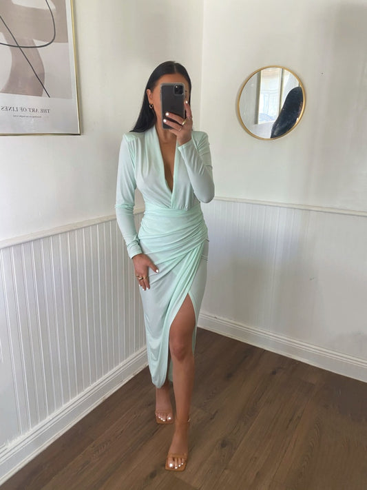 JACKIE DRESS MINT GREEN midi dresses