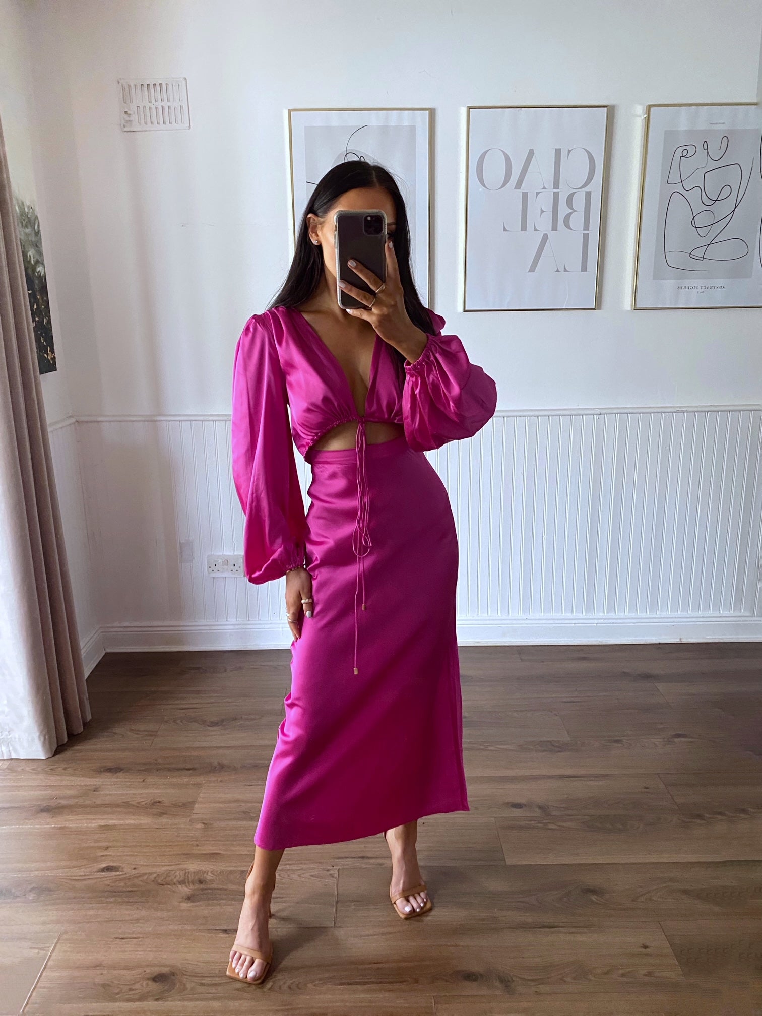 Fuschia wedding guest on sale dress