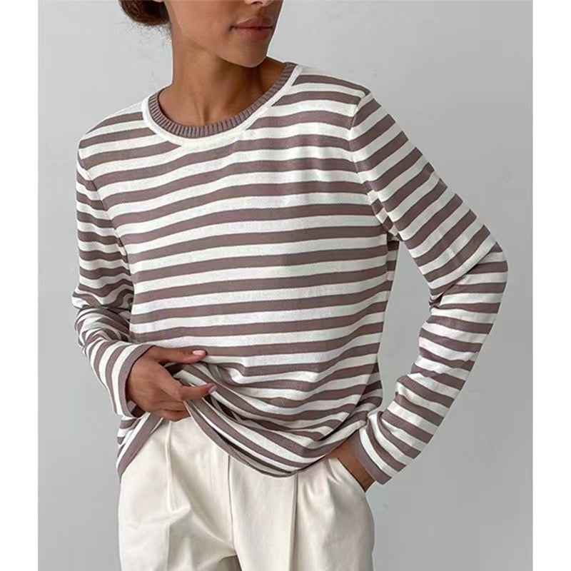 STRIPY JUMPER BEIGE