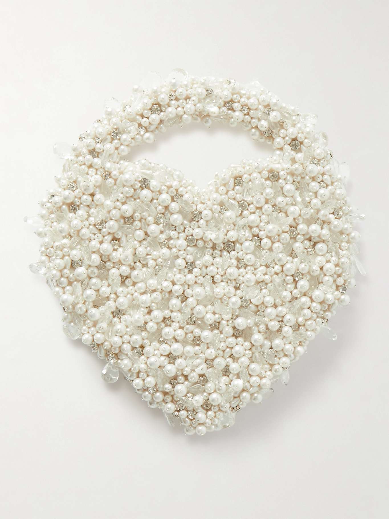 HEART PEARL AND CRYSTAL BAG