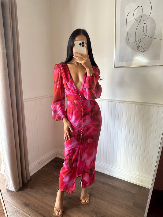 MIMI FLORAL MAXI DRESS-PRE ORDERS FOR DELIVERY W/C 10TH JUNE