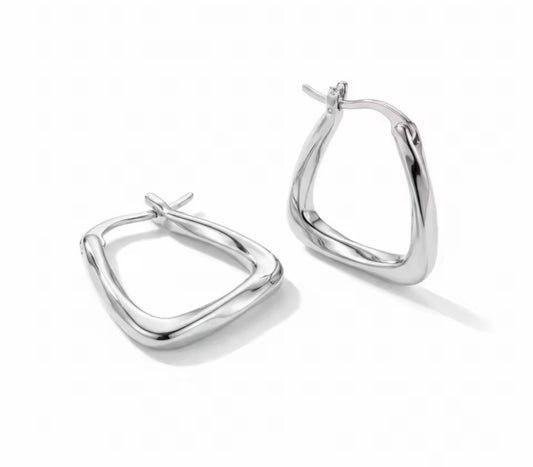 SILVER GEOMETRIC HOOP