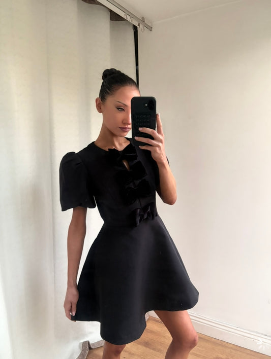 BLACK VELVET BOW MINI