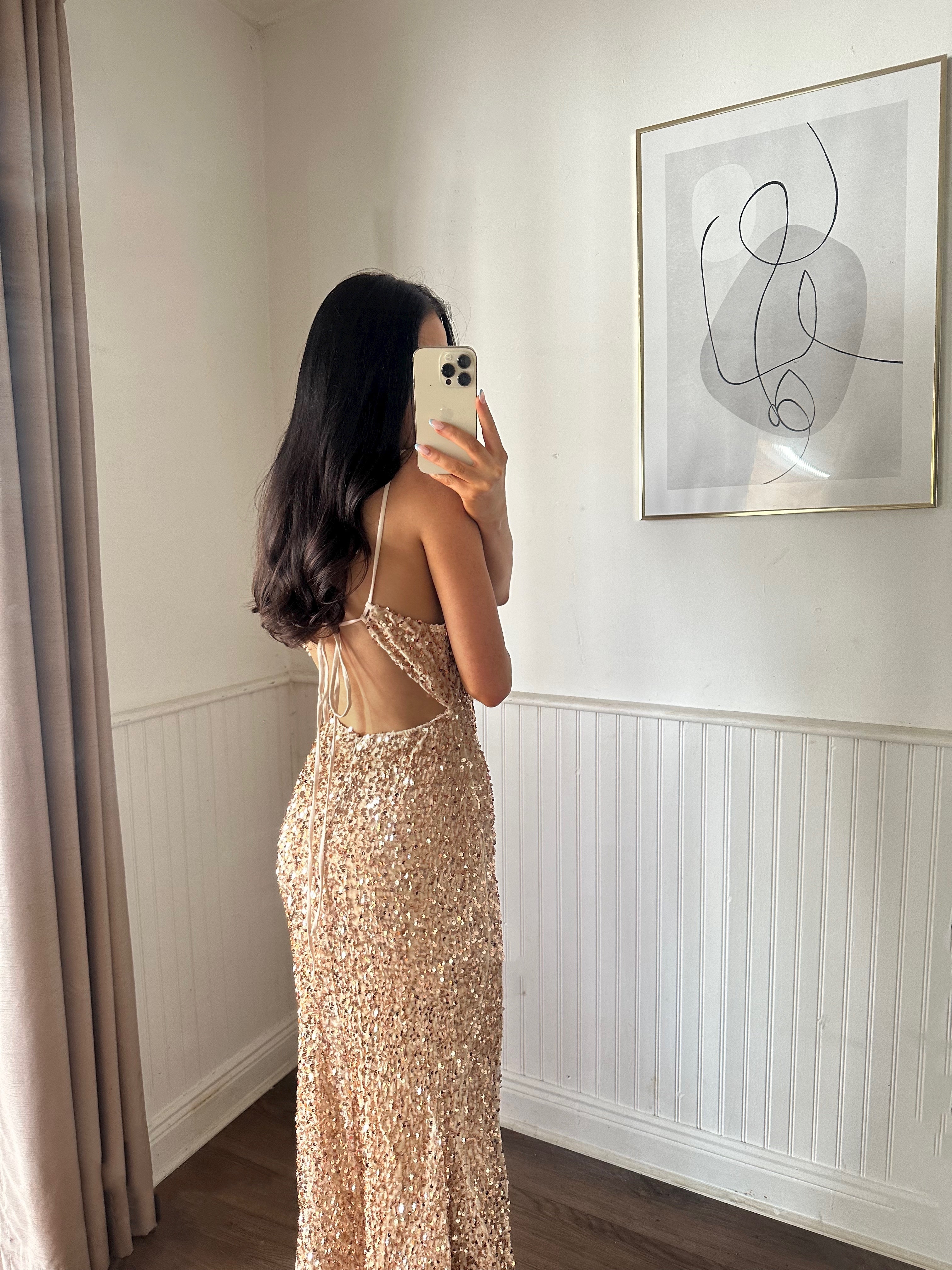 Copper Gold Sequin Short Dress – Mynah Designs