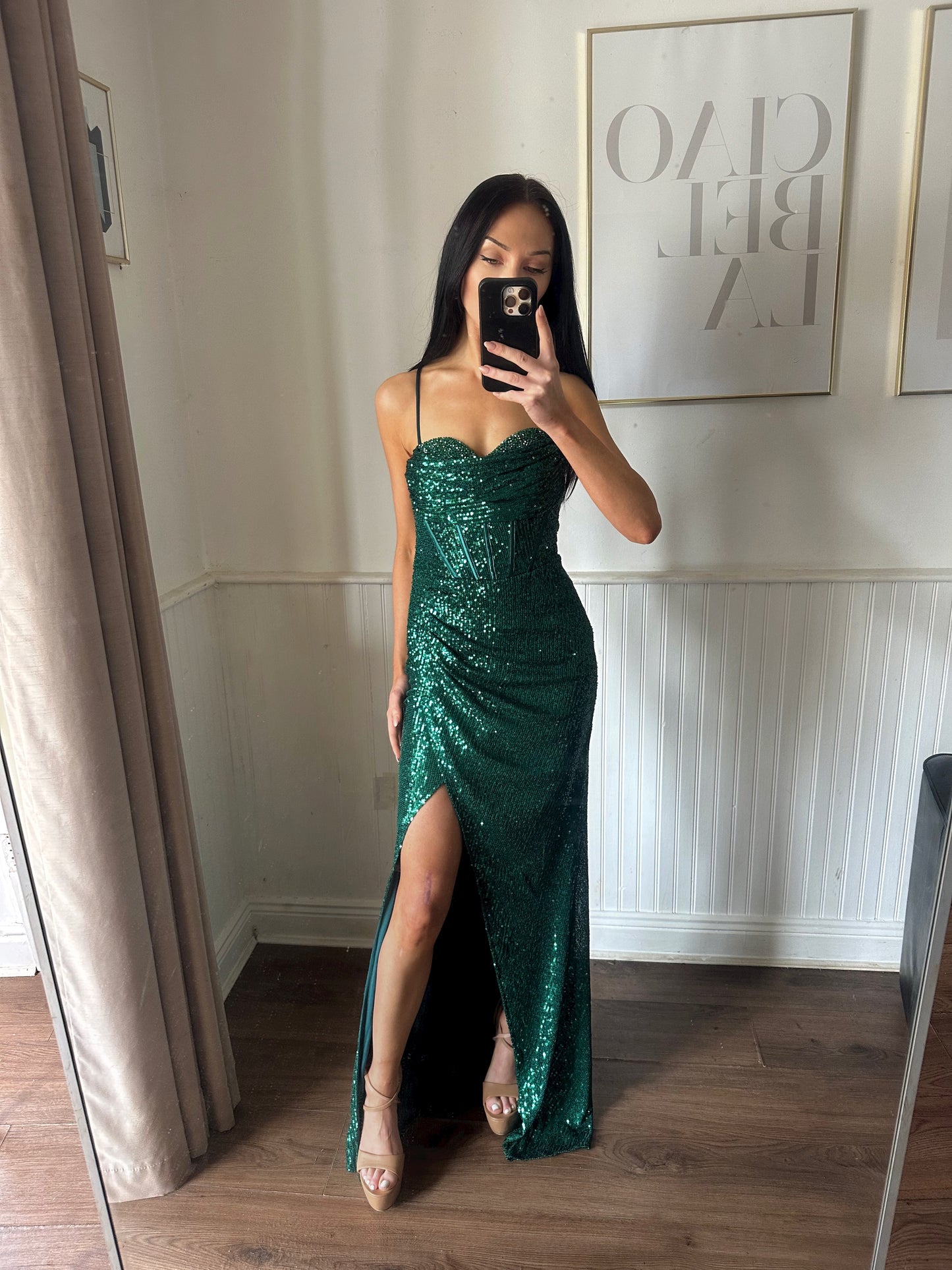 KIMMY GREEN FULL LEGHT GOWN