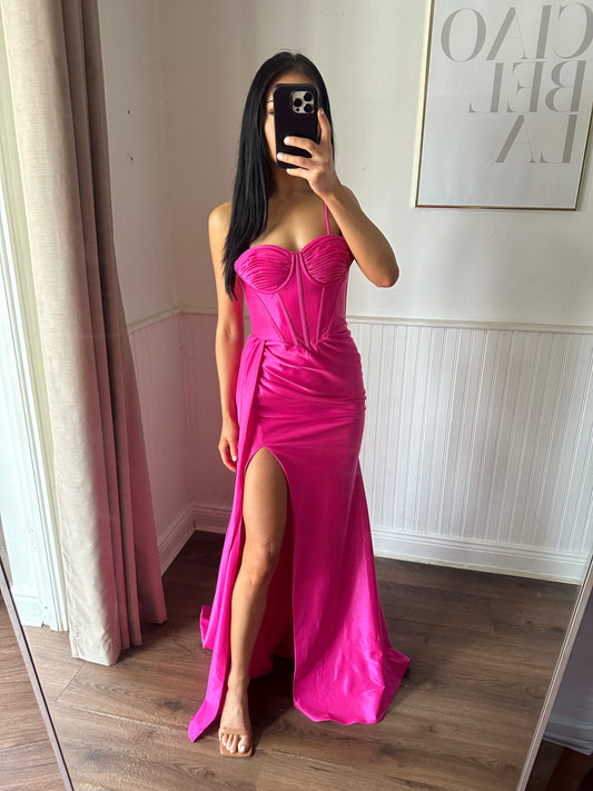 HOT PINK BODICE GOWN