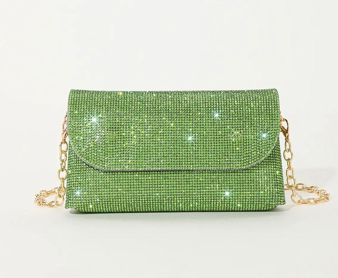 GREEN DIAMONTE CLUTCH BAG