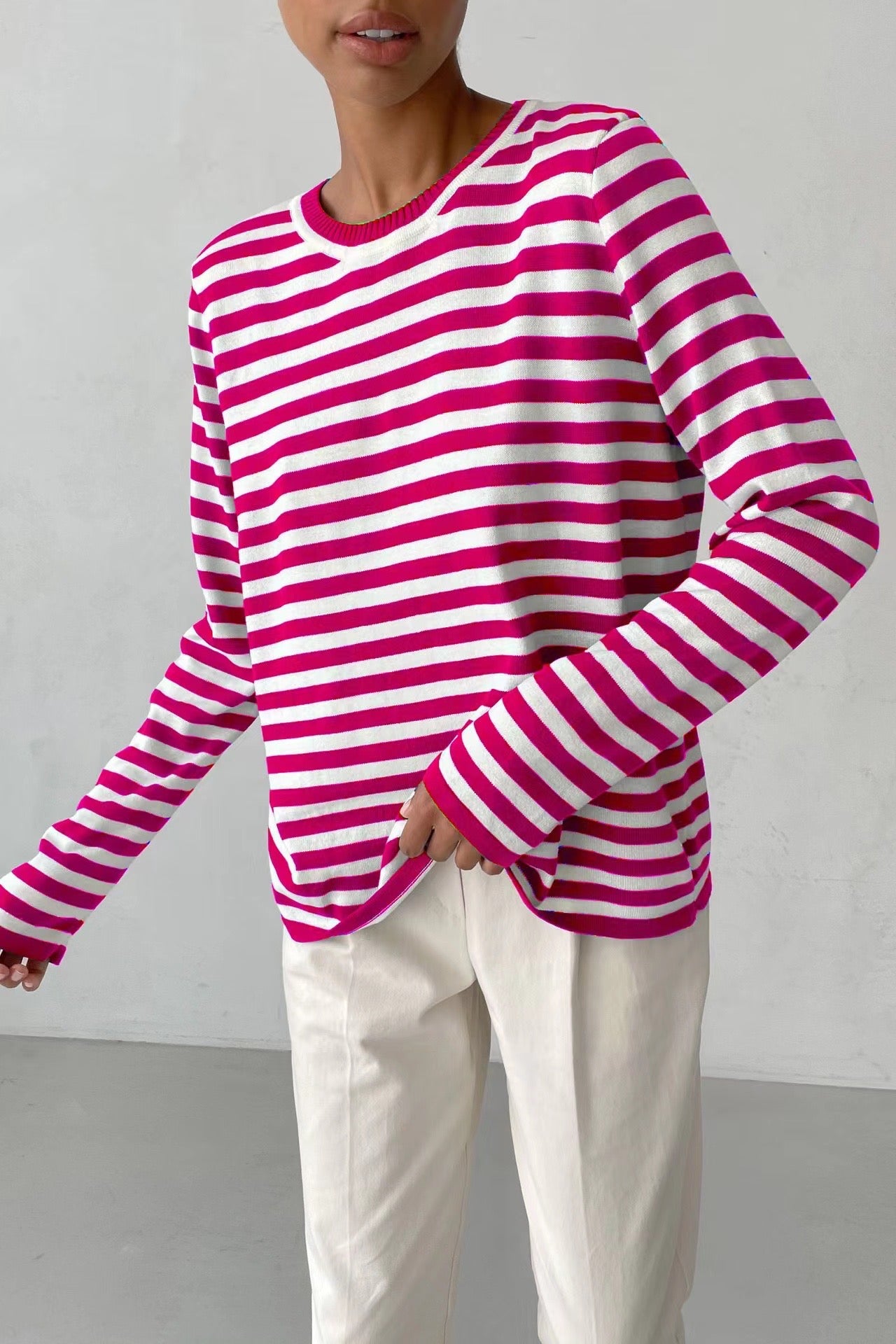 STRIPY JUMPER PINK