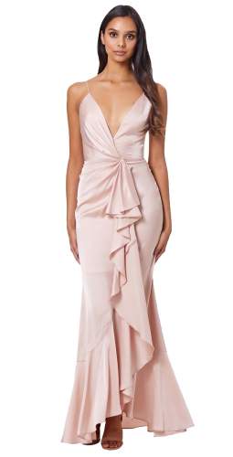LILLY GOWN NUDE SATIN DEBS DRESSES DUBLIN