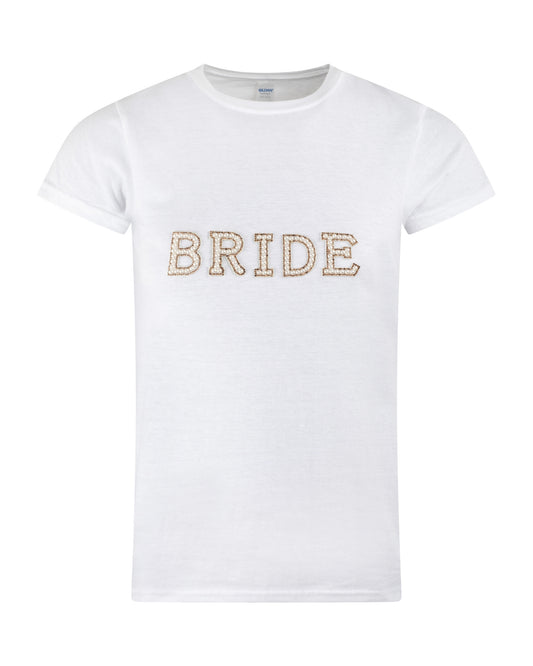 BRIDE T-SHIRT GOLD AND PEARL