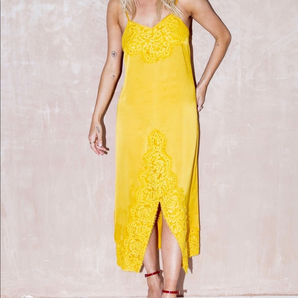 CHARLIE DRESS YELLOW never fully dressed midi dress