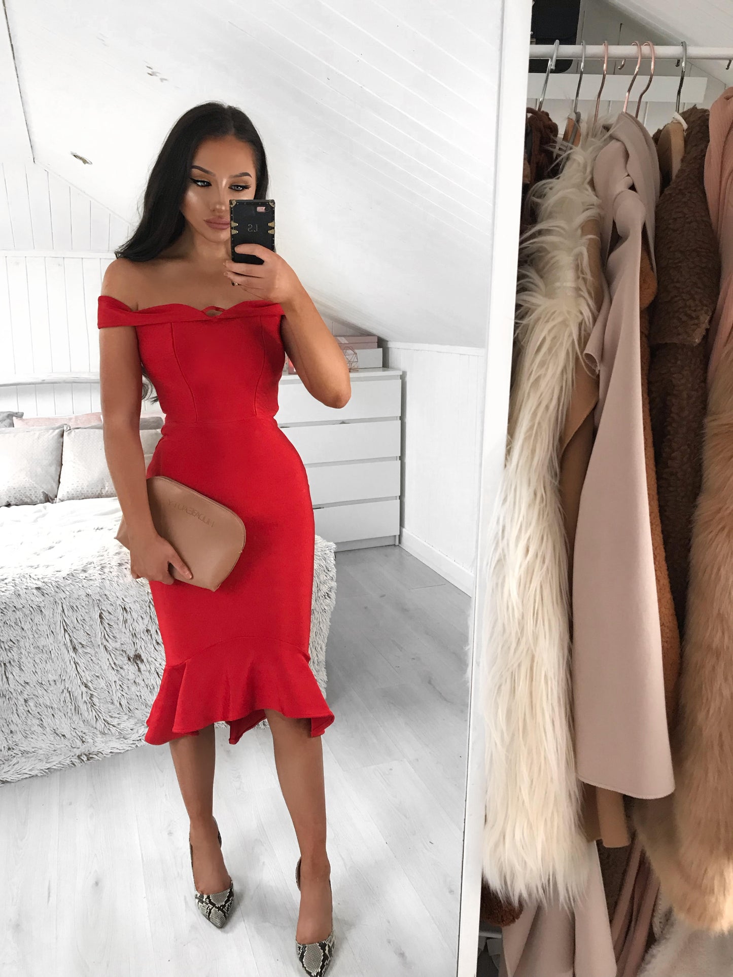 PARIS DRESS RED MIDI DRESS DUBLIN